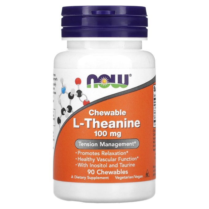 NOW FOODS L-THEANINE 100MG PLUS 90 пастилок NS29580